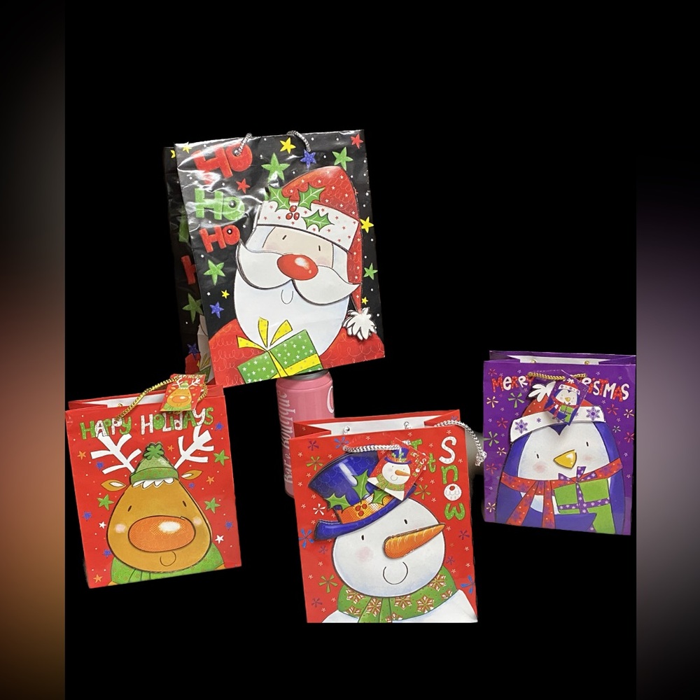 Home Interiors Santa And Buddies Assorted Christmas Bags